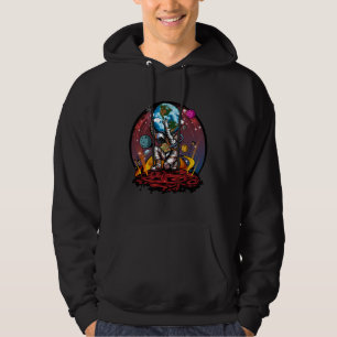 Atlas Astronaut som håller Jorden Mars Galax Episk Hoodie