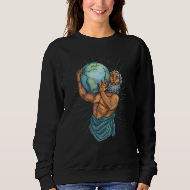 Atlas Carrying Wold Greek Mythology T Shirt (Framsida)
