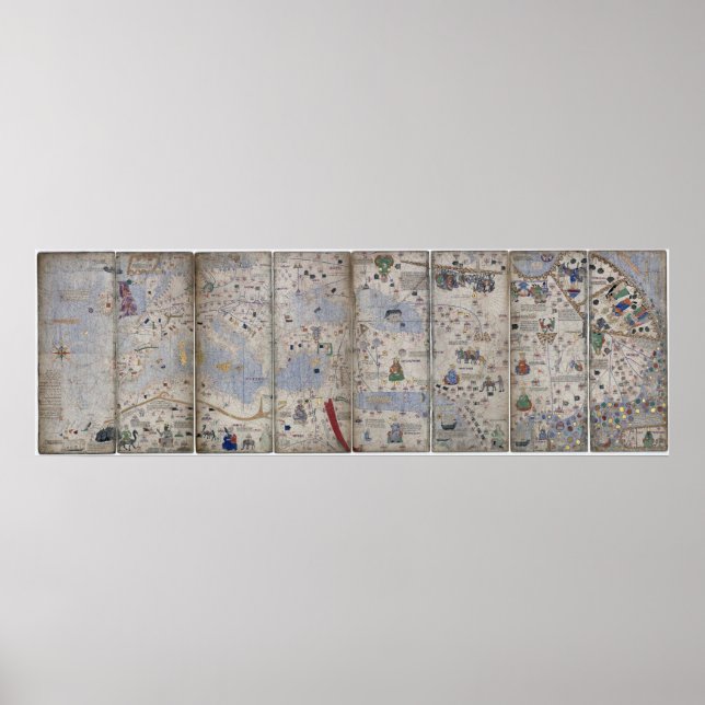 Atlas Catalan World Map 14th c. Abraham Cresques Poster (Framsidan)