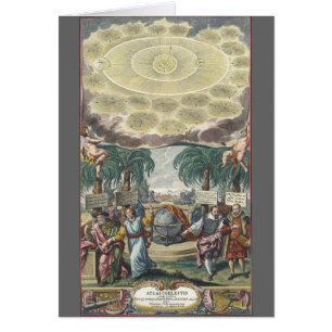 Atlas Coelestis av Doppelmaier, Vintage Astronomy Hälsningskort