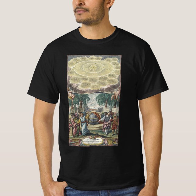 Atlas Coelestis by Doppelmaier, Vintage Astronomy T-shirt (Framsida)
