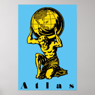 Atlas Grekiska Mythology Inspirational Poster