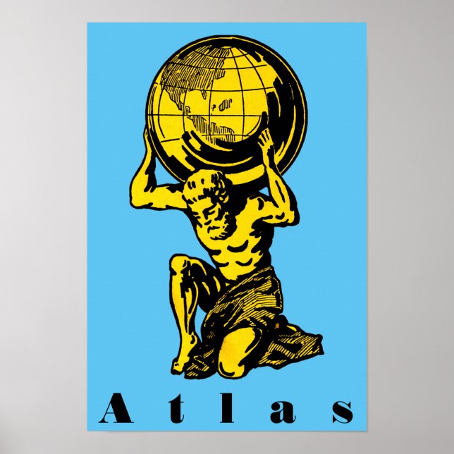 Atlas Grekiska Mythology Inspirational Poster (Framsidan)