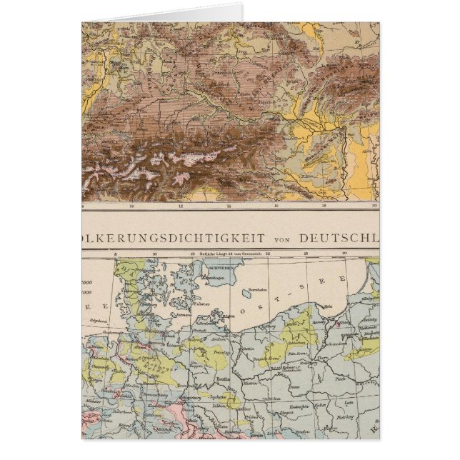 Atlas karta i Centraleuropa Hälsningskort (Framsidan)