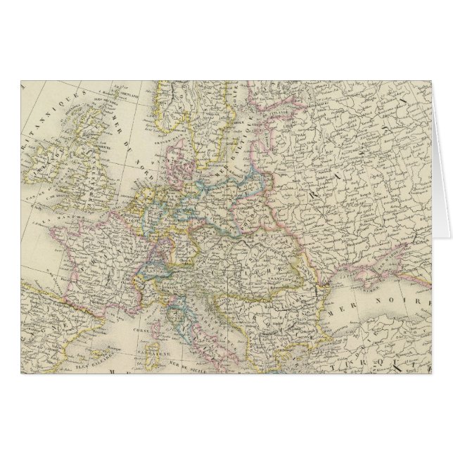 Atlas Karta i Europa Hälsningskort (Framsidan Horizontal)