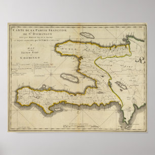 Atlas Karta i Haiti Poster