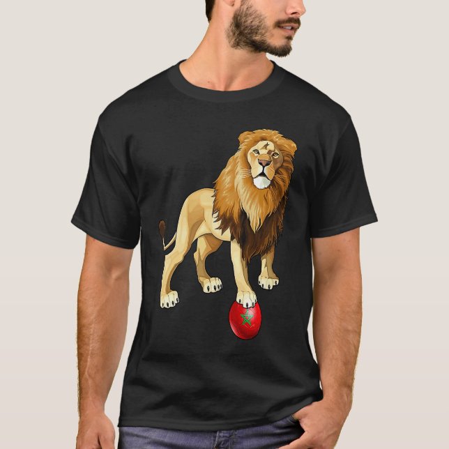 Atlas Lion Morocco Football  for Men Women Childre T Shirt (Framsida)