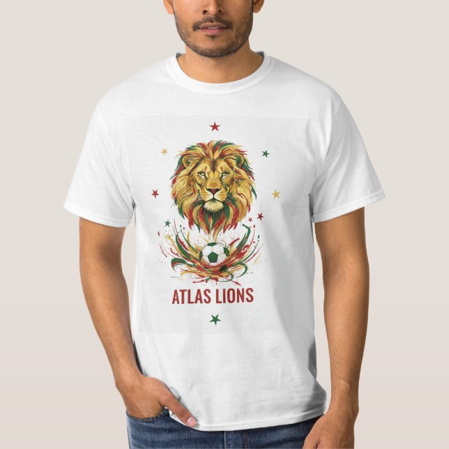 Atlas Lion T-Shirt – Morocco Football Pride (Framsida)