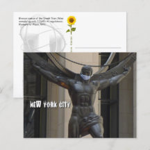 Atlas med ansikte-mask - NYC H-vykort