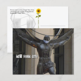 Atlas med ansikte-mask - NYC H-vykort Vykort