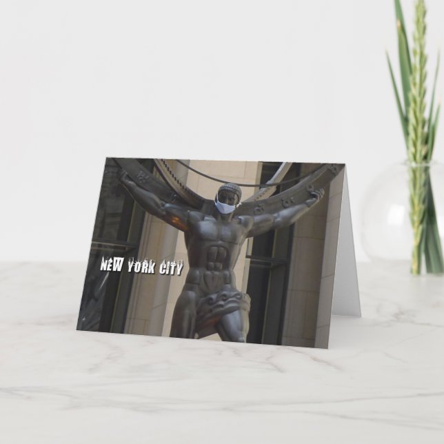 Atlas med ansikte mask - NYC-kort Kort (Framsida)