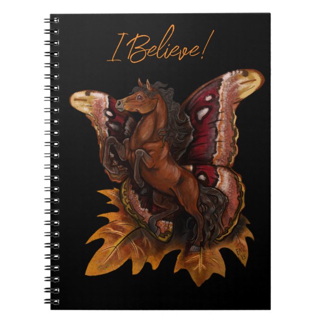 Atlas Moth Fairy Horse Backpack Anteckningsbok (Framsidan)