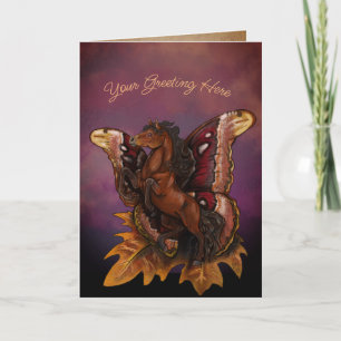 Atlas Moth Fairy Horse Helgkort