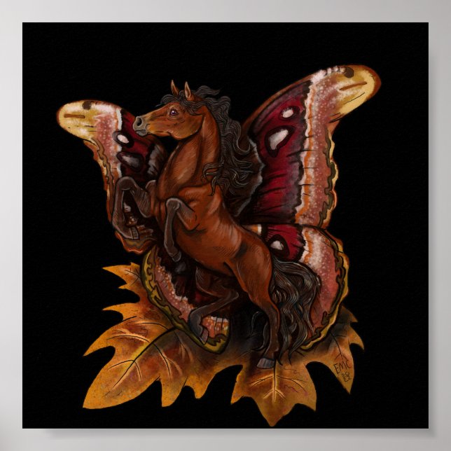 Atlas Moth Fairy Horse Poster (Framsidan)