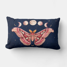 Atlas Moth Night Sky Cosmos Moon Phase | Boho Art Lumbarkudde