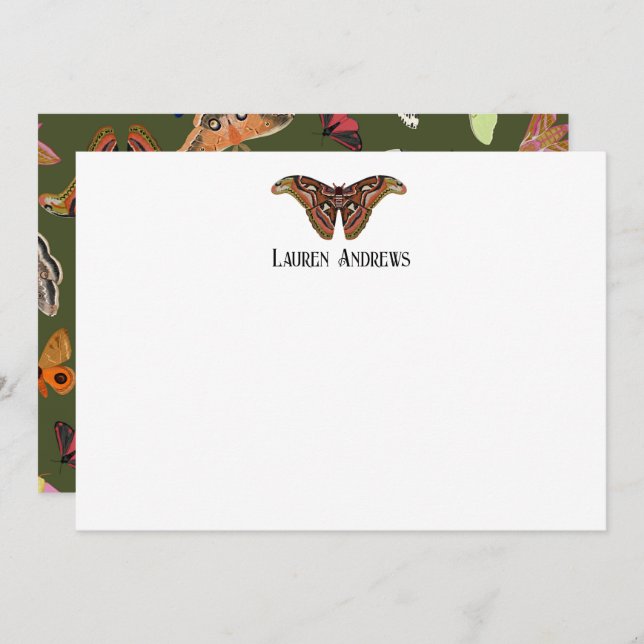 Atlas Moth Personlig Stationary Note Card Inbjudningar (Fram/baksida)