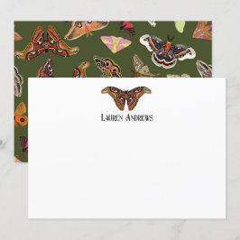 Atlas Moth Personlig Stationary Note Card Inbjudningar