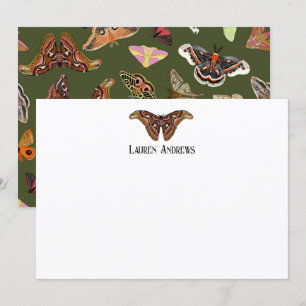 Atlas Moth Personlig Stationary Note Card Inbjudningar