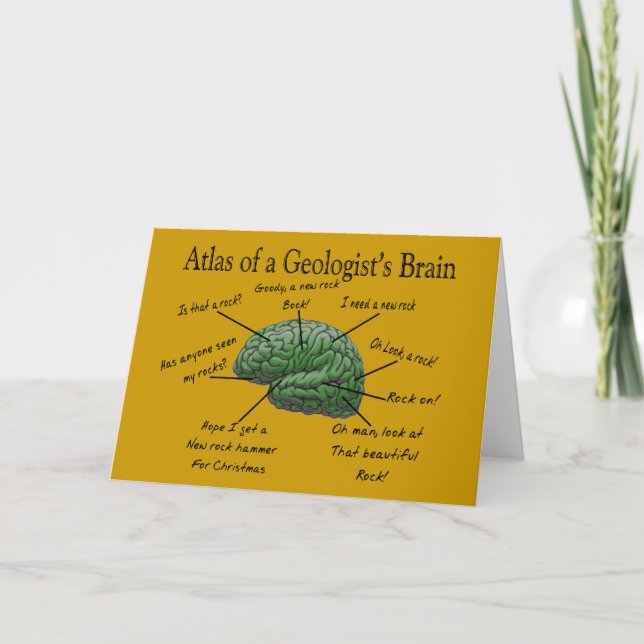 Atlas of a Geologist's Brain Funny Gifts Kort (Framsida)