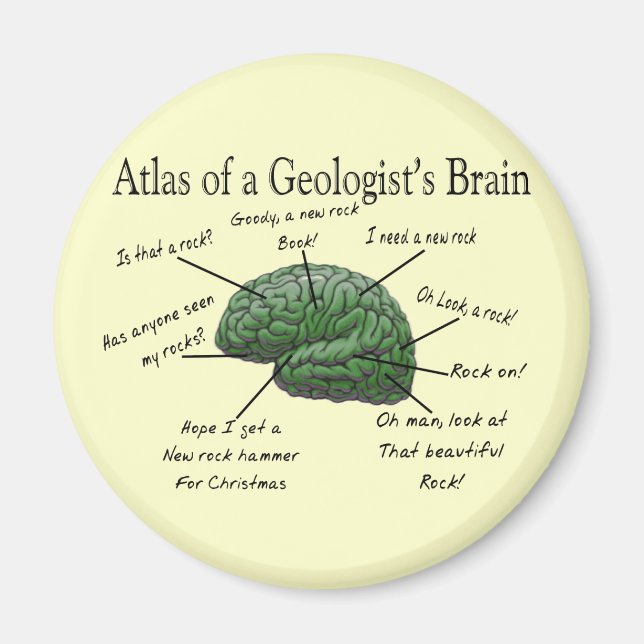 Atlas of a Geologist's Brain Funny Gifts Magnet (Framsidan)