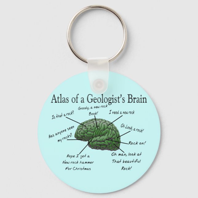 Atlas of a Geologist's Brain Funny Gifts Nyckelring (Framsida)
