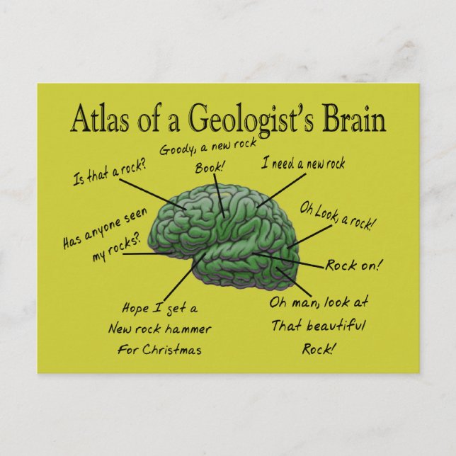 Atlas of a Geologist's Brain Funny Gifts Vykort (Framsida)