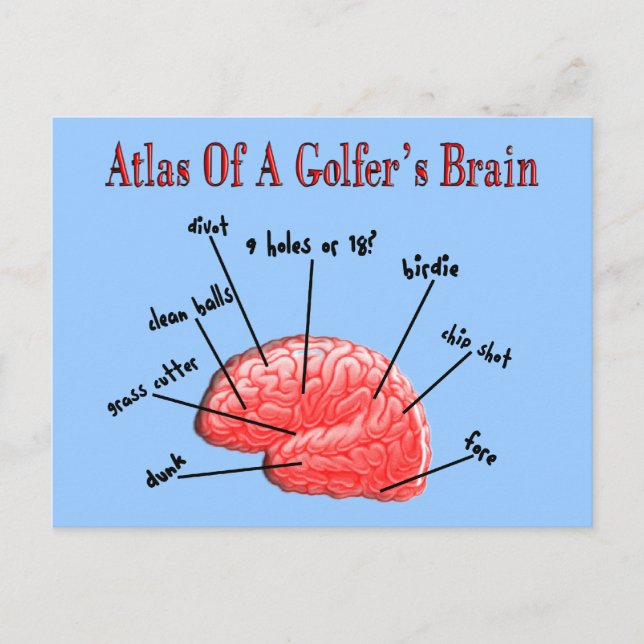Atlas of a Golfer's Brain Vykort (Framsida)