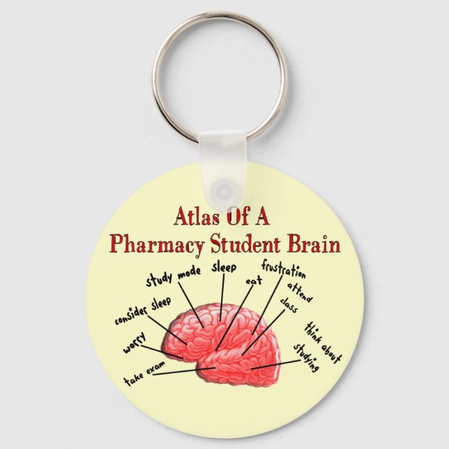 Atlas of a Pharmacy Student Brain Nyckelring (Framsida)