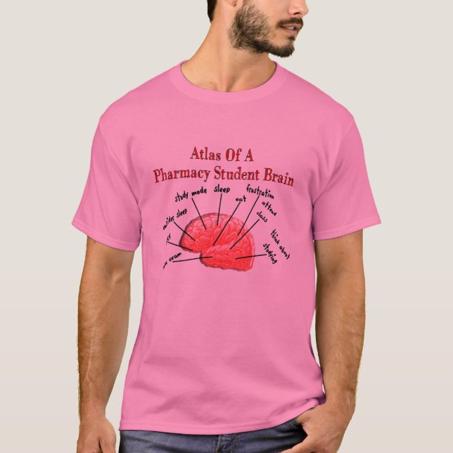 Atlas of a Pharmacy Student Brain Tee (Framsida)