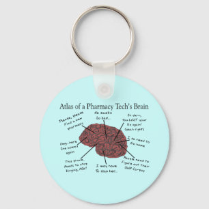 Atlas of a Pharmacy Tech's Brain Nyckelring