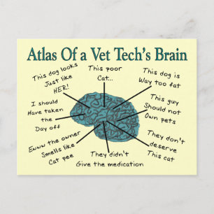 Atlas of a Vet Tech's Brain Vykort