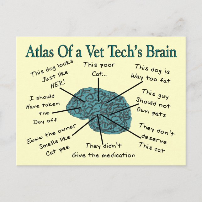 Atlas of a Vet Tech's Brain Vykort (Framsida)