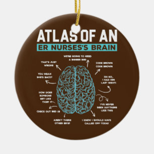 Atlas of an ER Nurse's Brain Akut Room Nurse Julgransprydnad Keramik