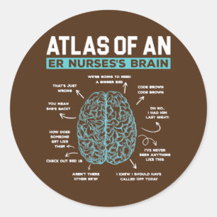 Atlas of an ER Nurse's Brain Akut Room Nurse Runt Klistermärke