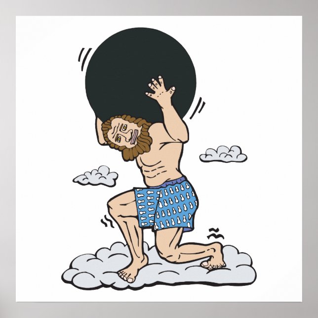 atlas som håller bowlingboll poster (Framsidan)