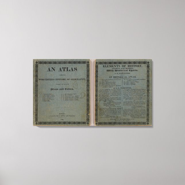 Atlas som medföljer Worcester's Epitome Canvastryck (Framsida)