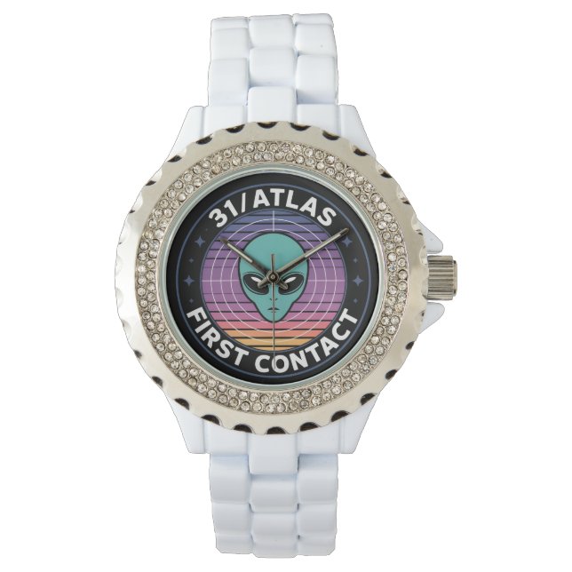 Atlas Space Christmas Retro Humor 2025  Armbandsur (Framsida)