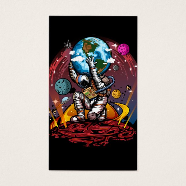 Atlas Space Man Visitkort (Framsidan)
