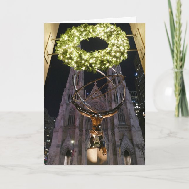 Atlas & St. Patrick's Cathedral, jul, NYC - Kort (Framsida)