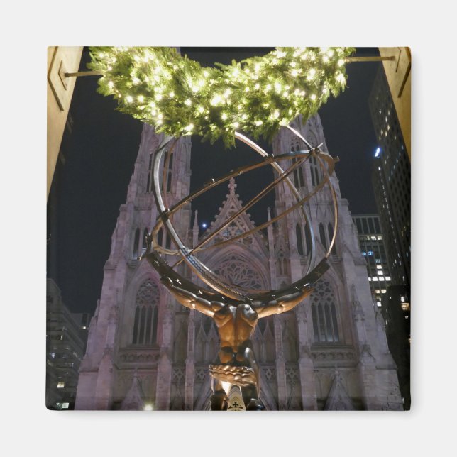 Atlas & St. Patrick's Cathedral - Magnet (Framsidan)