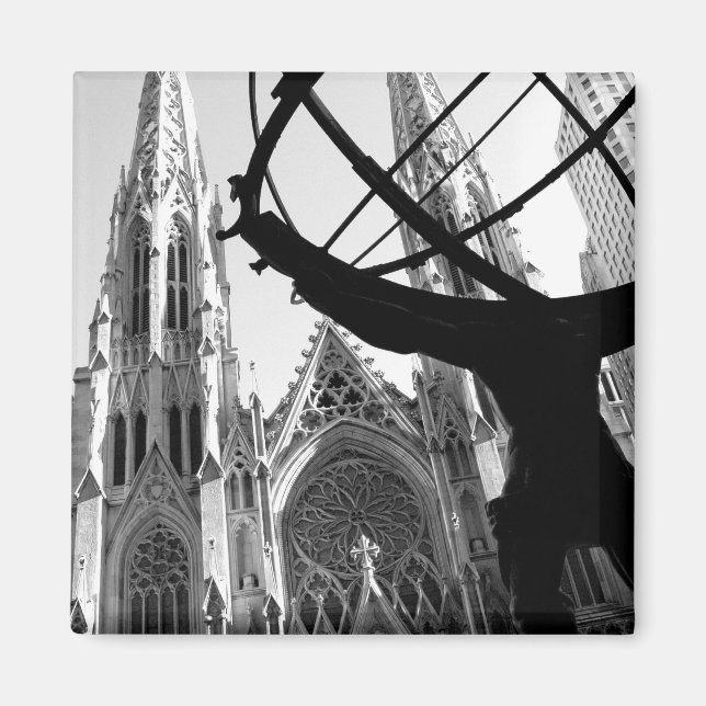 Atlas & St. Patrick's Cathedral: NYC Magnet (Framsidan)