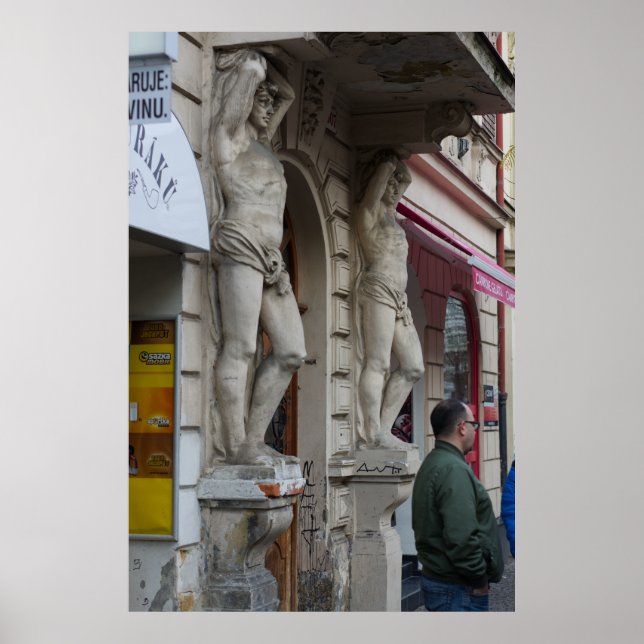 Atlas Statues - Classic Art and Urban Life Poster (Framsidan)