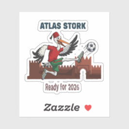Atlas Stork Marocko Fotboll 2026 Sportmaskot Klistermärken