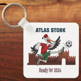Atlas Stork Morocco Football 2026 Sports Mascot Nyckelring