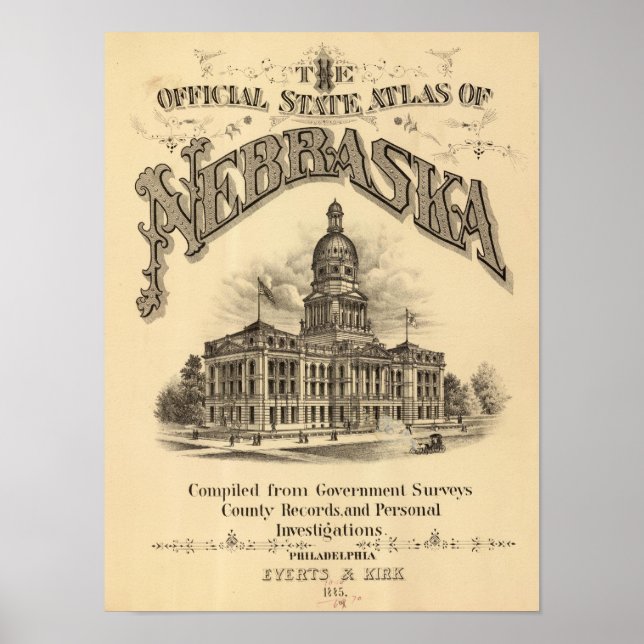 Atlas Title Page of Nebraska Poster (Framsidan)