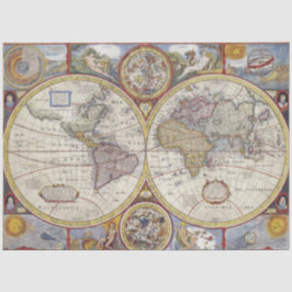 Atlas World Map Vintage 20 x 30 Decoupage