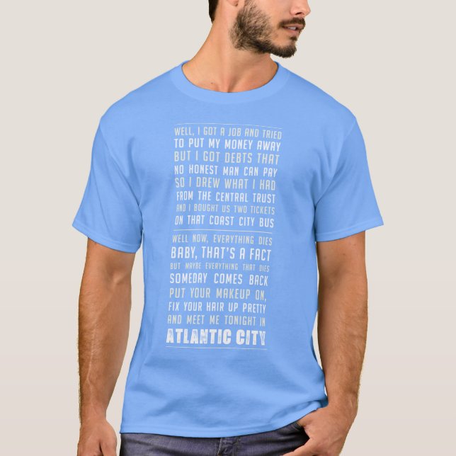 Atlc City Springsteen T Shirt (Framsida)