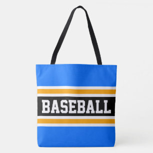 Atletisk BASEBALL Ljusblå Svart Orange Ränder Tygkasse