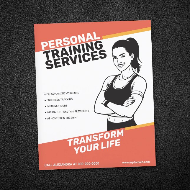 Atletisk kvinna - Fitness Tränare Flygblad (Athletic Woman - Fitness Trainer Flyer)