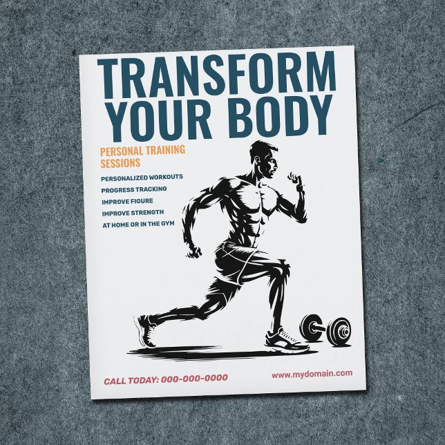 Atletisk Man - Personlig Tränare Flygblad (Athletic Man - Personal Trainer Flyer)